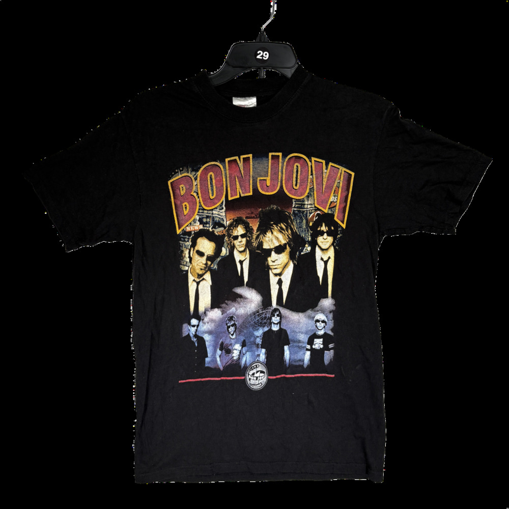 Bon Jovi 2003 Tour Graphic Band T-Shirt Black Size Medium